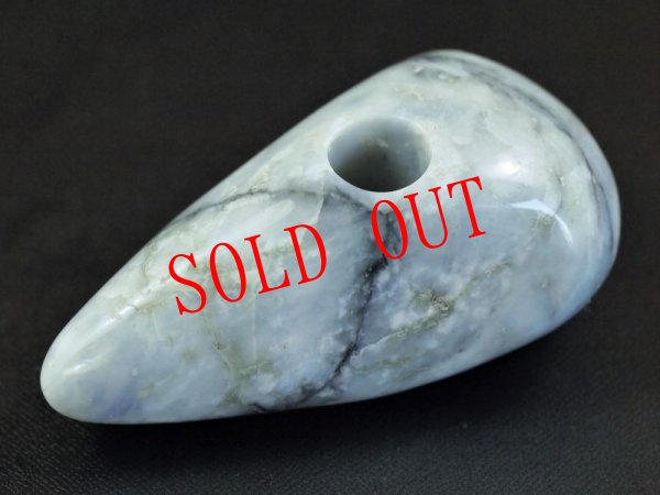 画像3: 多孔タイプ石笛（三孔・ラベンダーヒスイ） (3)