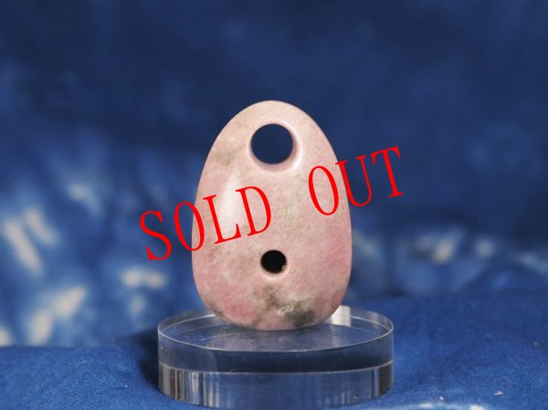 画像3: 桃廉石（ピンクヒスイ）石笛（直孔タイプ） (3)