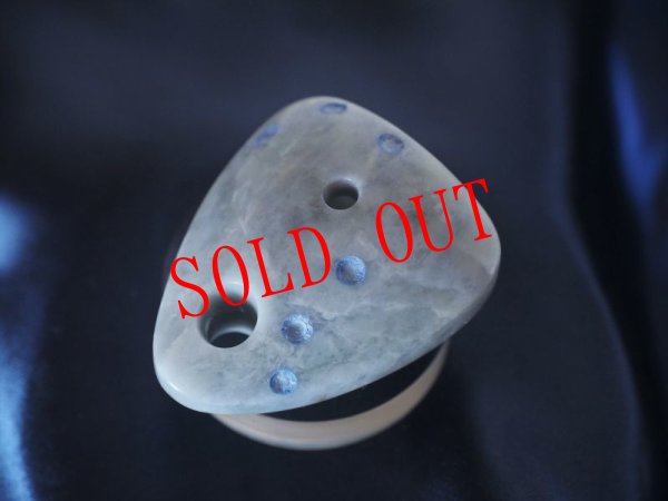 画像14: 北斗七星線刻彩色ラベンダーヒスイ石笛（ペンダント仕様・指孔付き）売約済 (14)