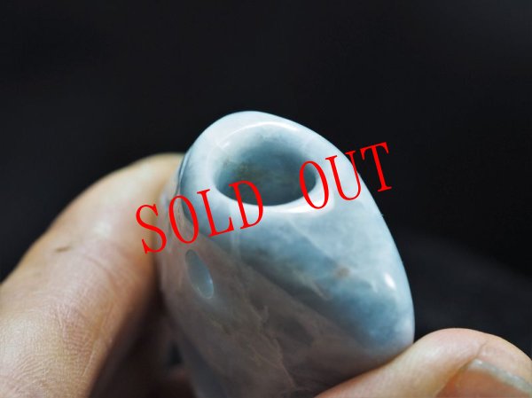 画像3: 「蒼龍」ラベンダーヒスイ螺旋紋線刻石笛（Knobさん孔・指孔付き・ペンダント仕様） (3)