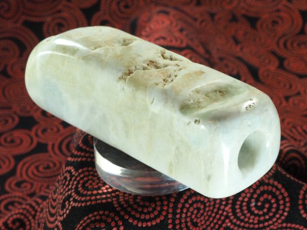 画像4: ヒスイ石笛（ラッパ状拡幅・Knobさん孔仕様・原石支給注文品ですのでお求めいただけません） (4)